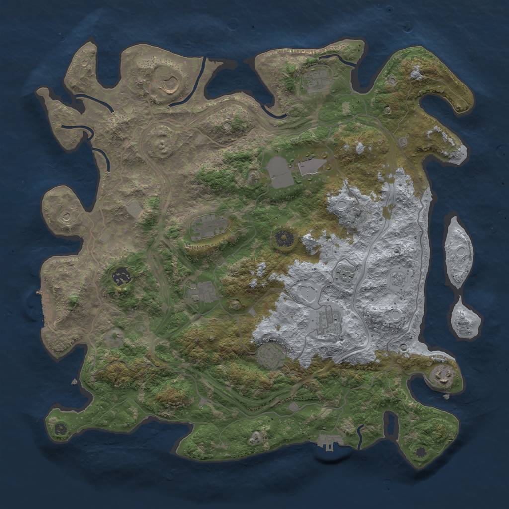 Rust Map: Procedural Map, Size: 4250, Seed: 129931689, 17 Monuments