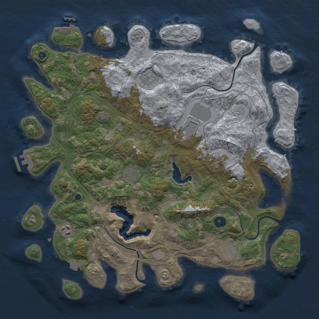 Rust Map: Procedural Map, Size: 4250, Seed: 907276019, 13 Monuments