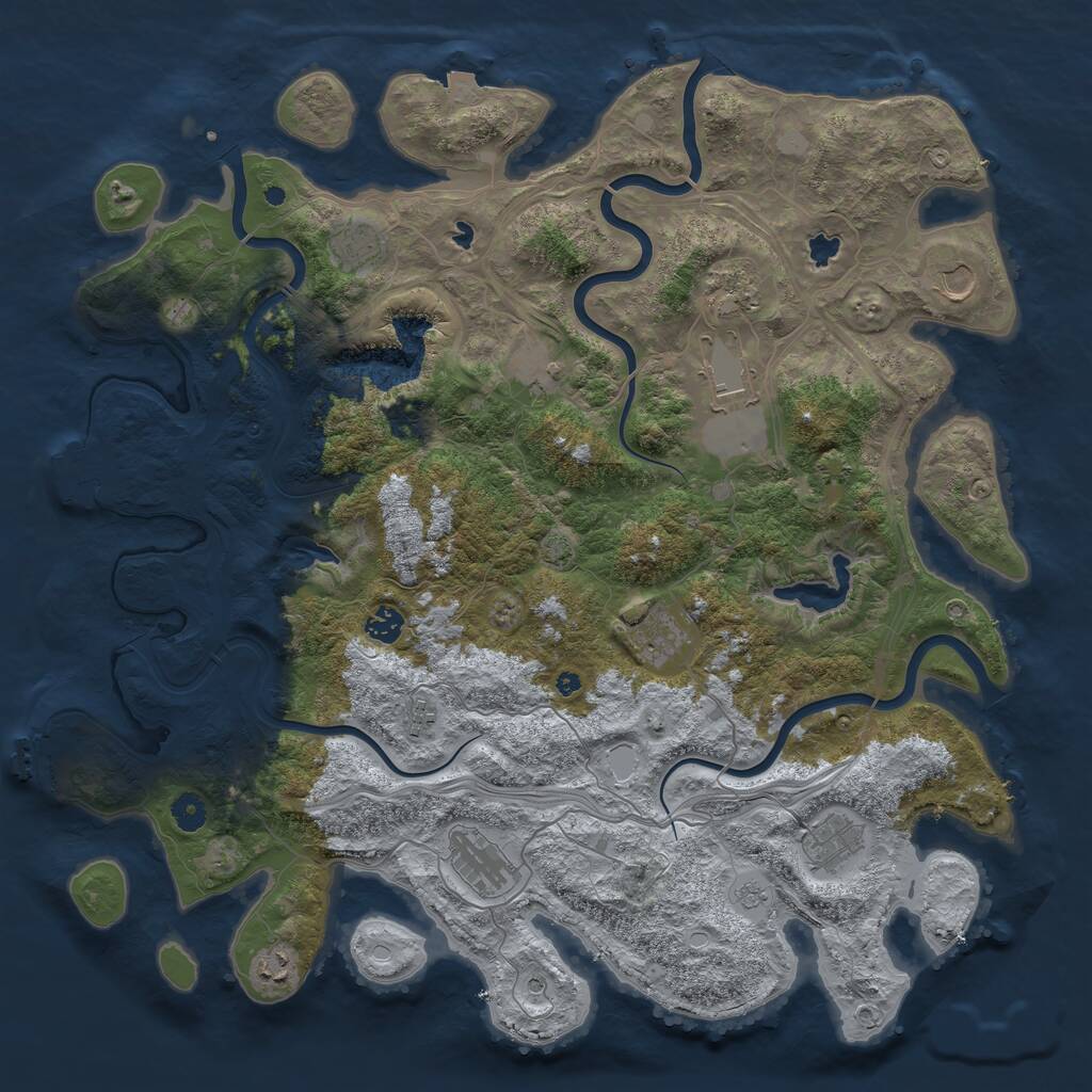 Rust Map: Procedural Map, Size: 4500, Seed: 1569411110, 17 Monuments