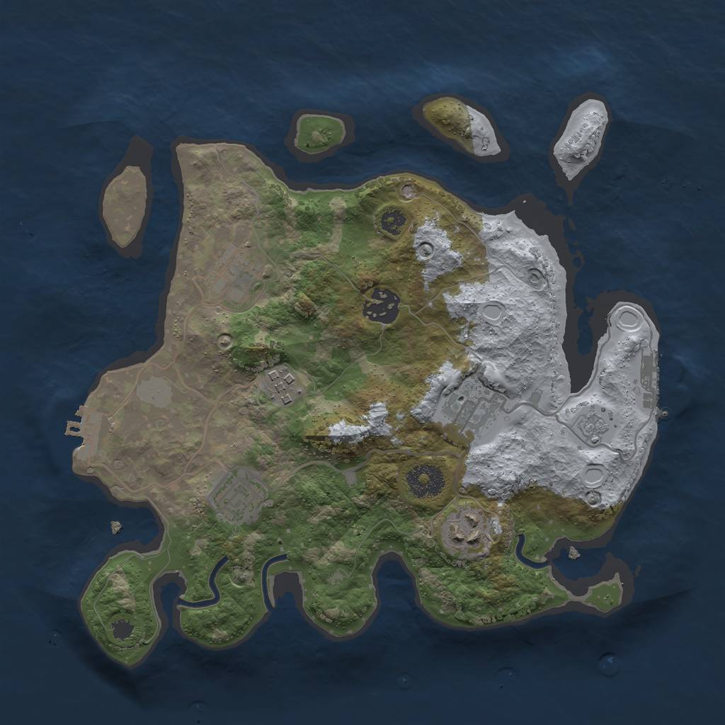 Rust Map: Procedural Map, Size: 3000, Seed: 1659537993, 12 Monuments