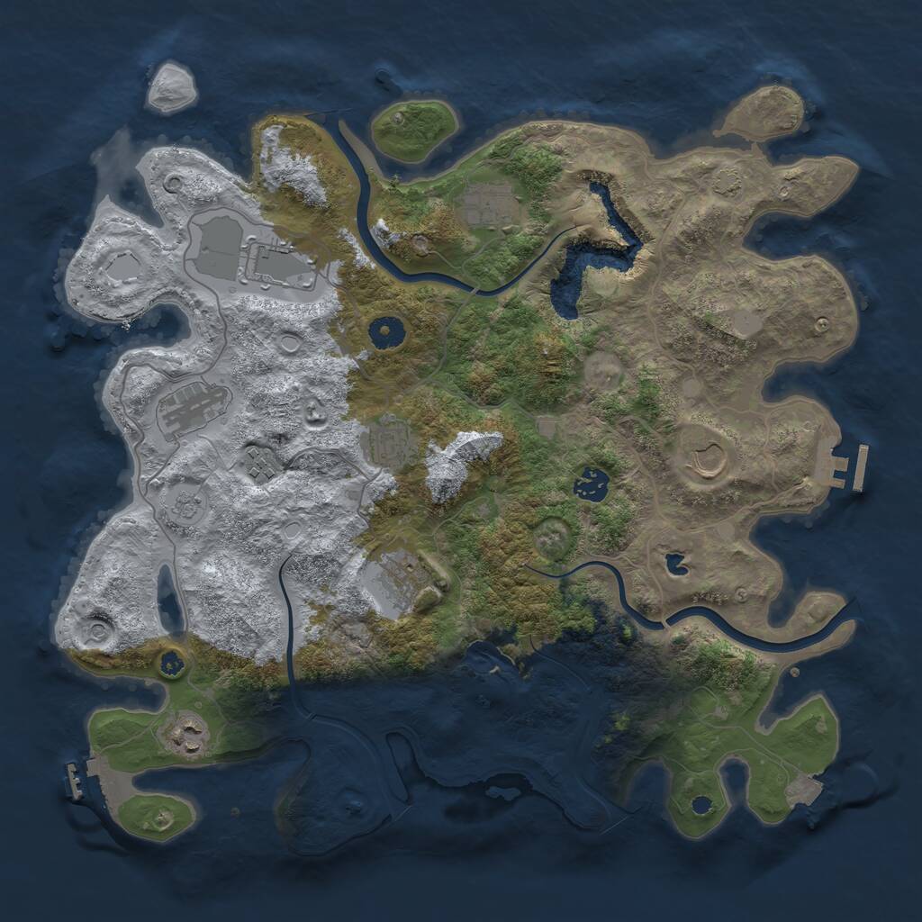 Rust Map: Procedural Map, Size: 4000, Seed: 1616557268, 15 Monuments