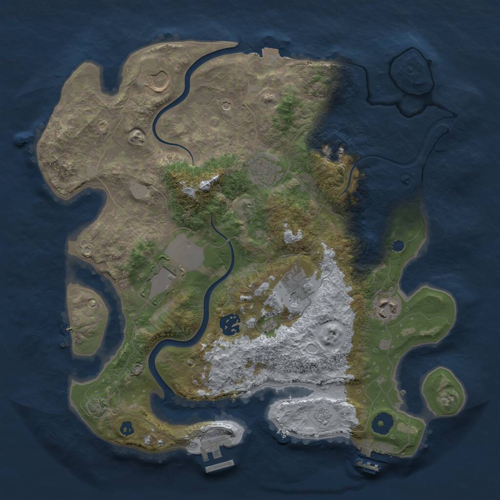Rust Map: Procedural Map, Size: 3500, Seed: 765526829, 13 Monuments