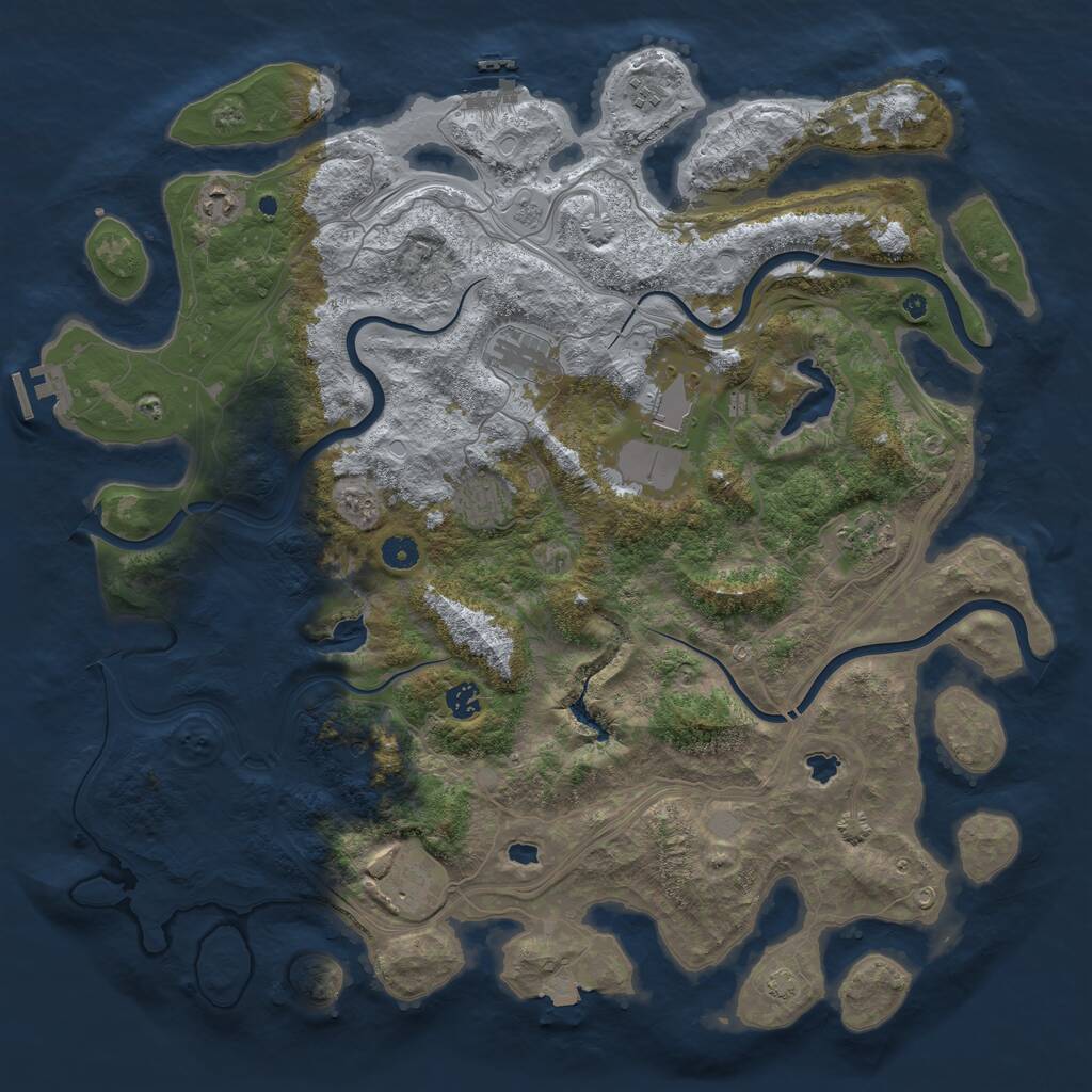 Rust Map: Procedural Map, Size: 4600, Seed: 87985896, 14 Monuments