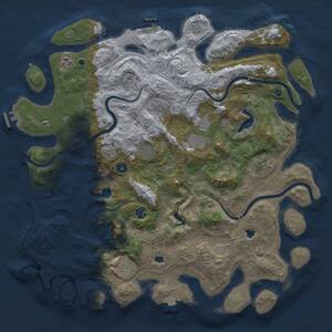 Thumbnail Rust Map: Procedural Map, Size: 4600, Seed: 87985896, 14 Monuments