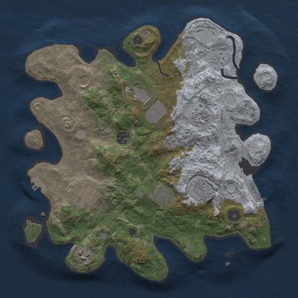 Rust Map: Procedural Map, Size: 3501, Seed: 2026, 15 Monuments
