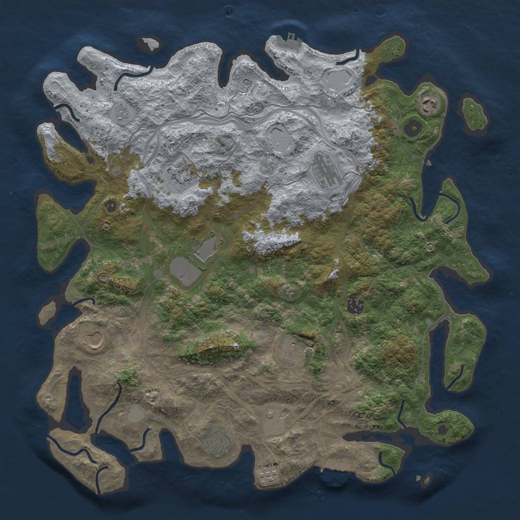 Rust Map: Procedural Map, Size: 4500, Seed: 232311789, 17 Monuments