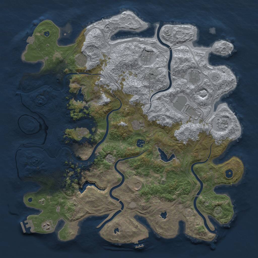 Rust Map: Procedural Map, Size: 4750, Seed: 992201830, 17 Monuments