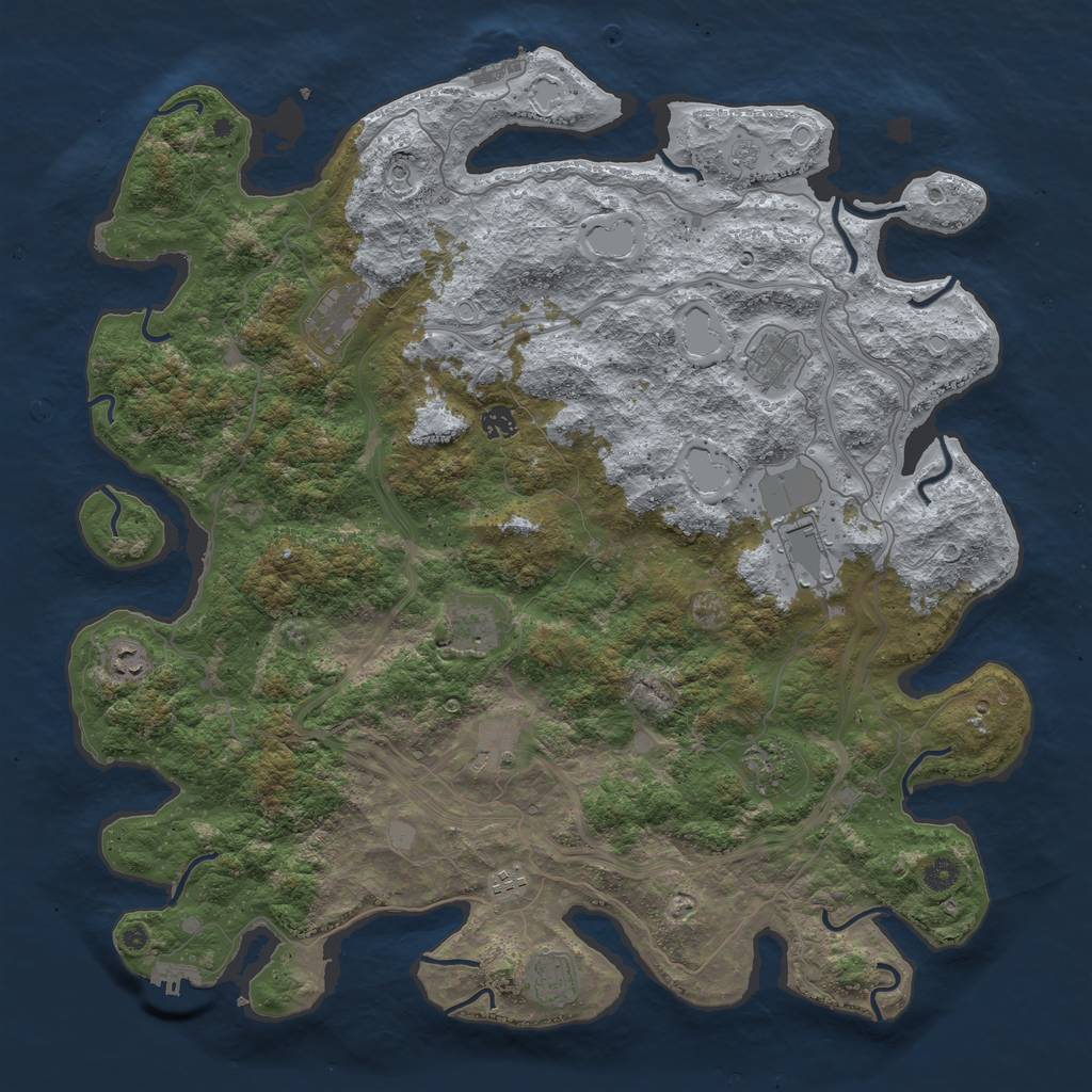 Rust Map: Procedural Map, Size: 4750, Seed: 992201830, 17 Monuments