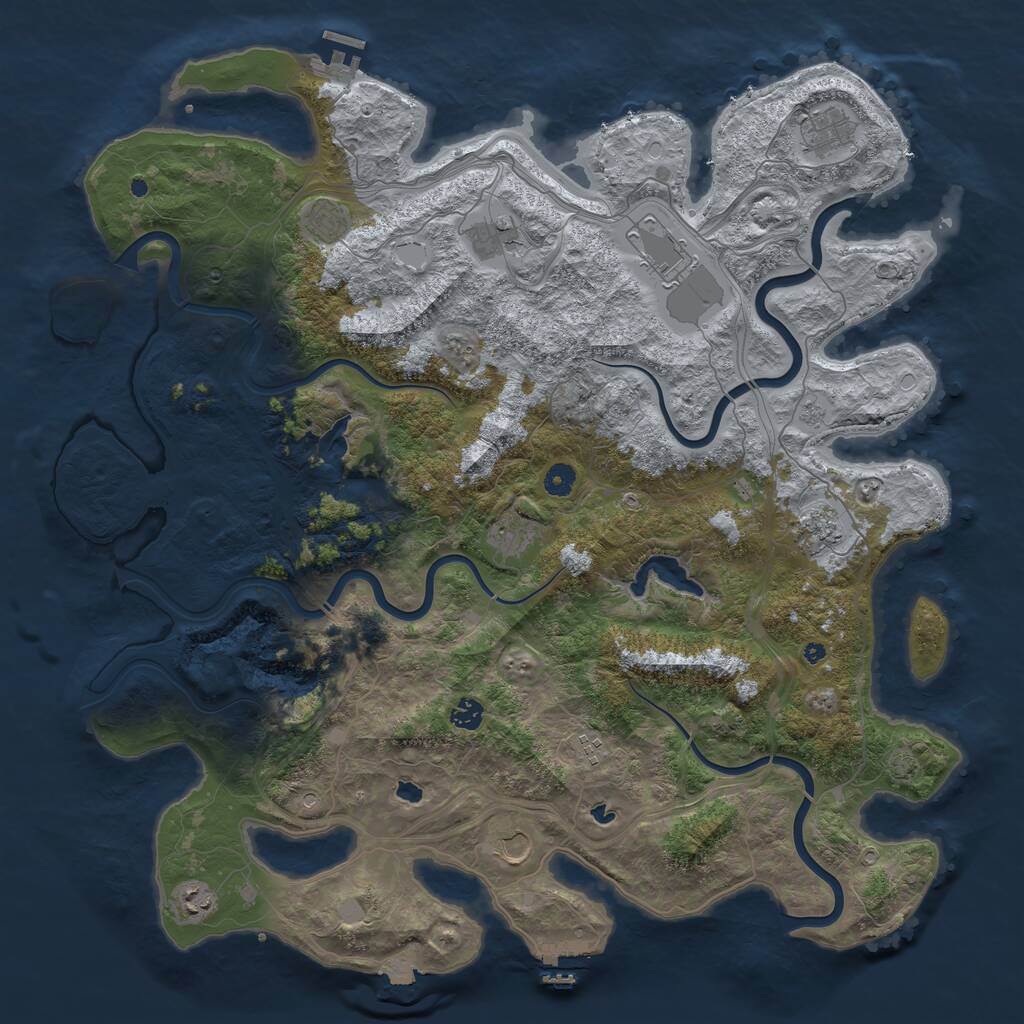 Rust Map: Procedural Map, Size: 4800, Seed: 558757315, 16 Monuments