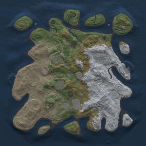 Thumbnail Rust Map: Procedural Map, Size: 3500, Seed: 218093935, 13 Monuments