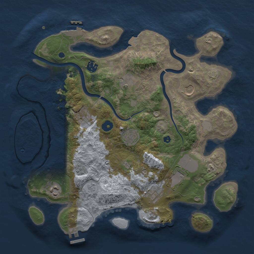 Rust Map: Procedural Map, Size: 3500, Seed: 1884790210, 15 Monuments