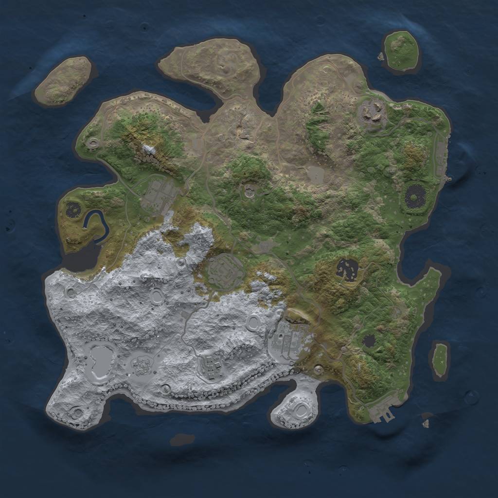 Rust Map: Procedural Map, Size: 3250, Seed: 911, 13 Monuments