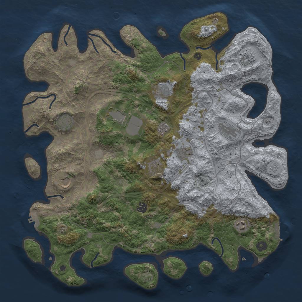 Rust Map: Procedural Map, Size: 4250, Seed: 1553733105, 18 Monuments