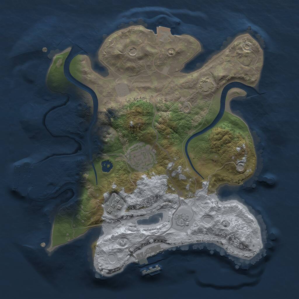 Rust Map: Procedural Map, Size: 2500, Seed: 255349630, 8 Monuments