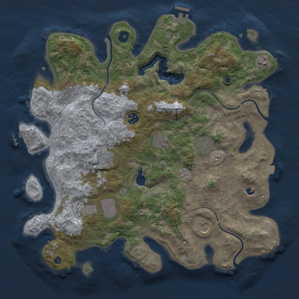 Rust Map: Procedural Map, Size: 4050, Seed: 882663146, 15 Monuments