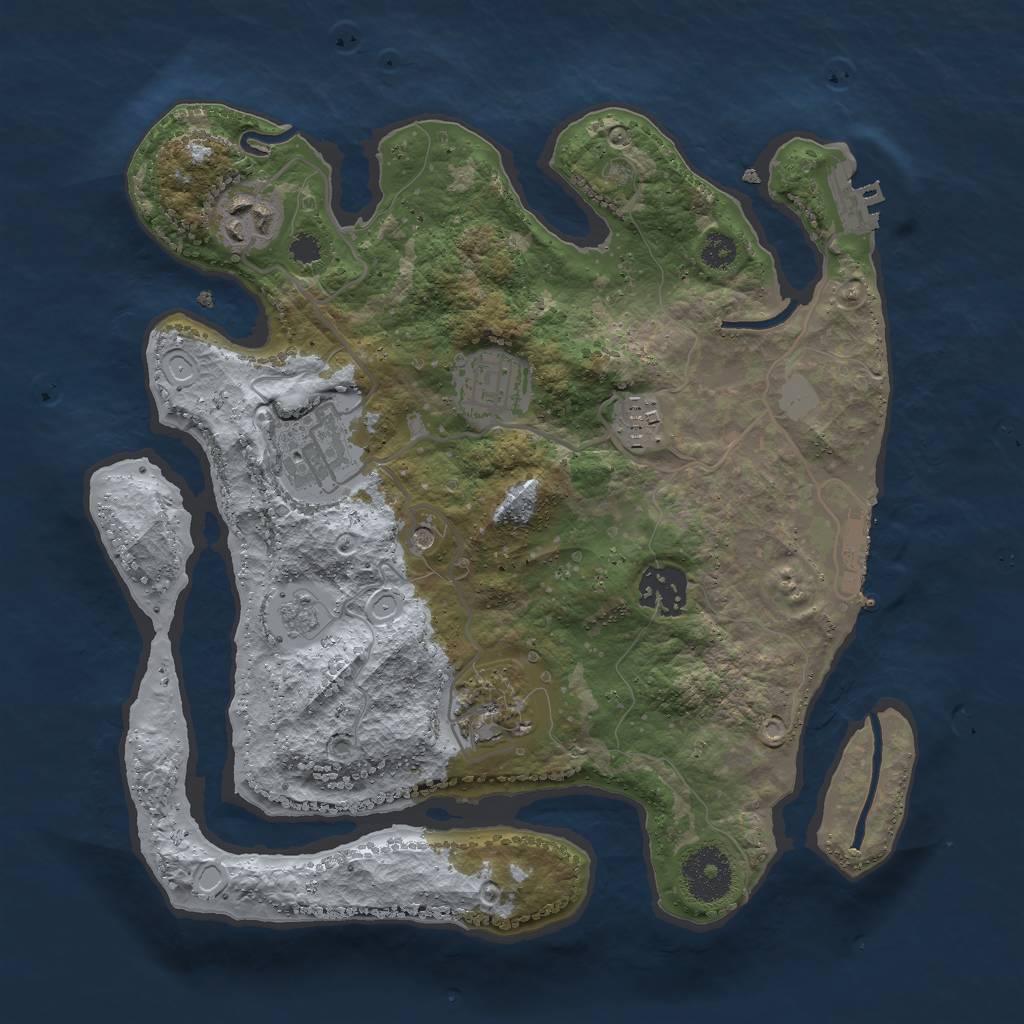 Rust Map: Procedural Map, Size: 3000, Seed: 1494897133, 13 Monuments