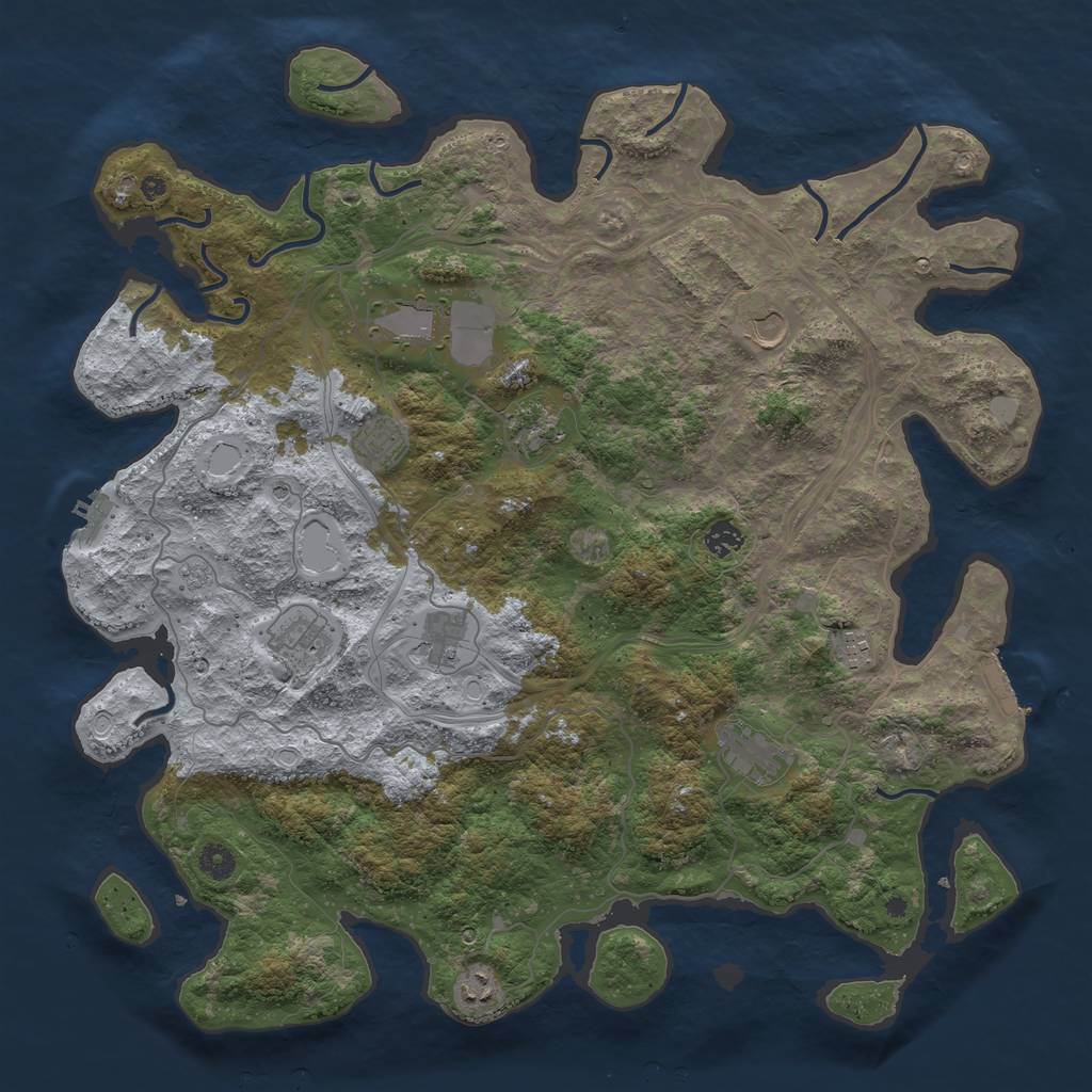 Rust Map: Procedural Map, Size: 4500, Seed: 1475764769, 17 Monuments