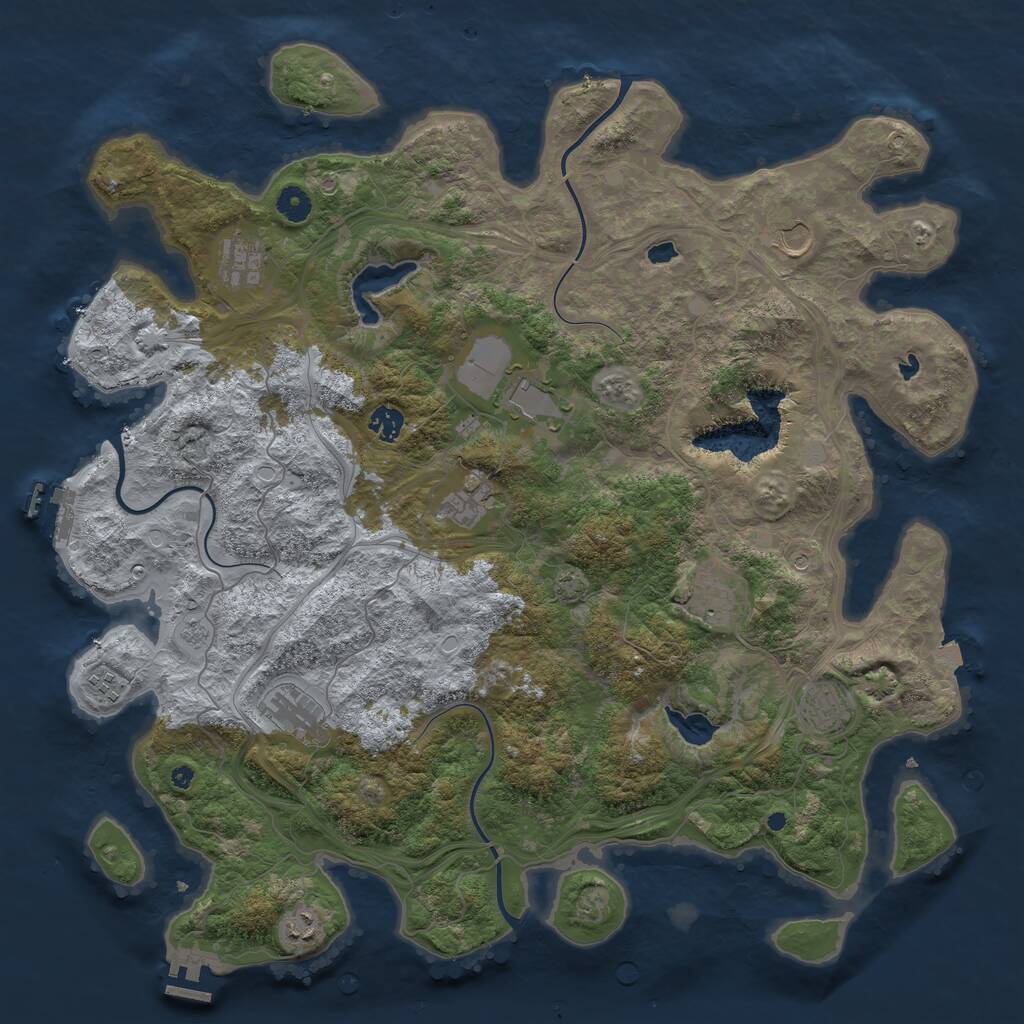Rust Map: Procedural Map, Size: 4500, Seed: 1475764769, 16 Monuments