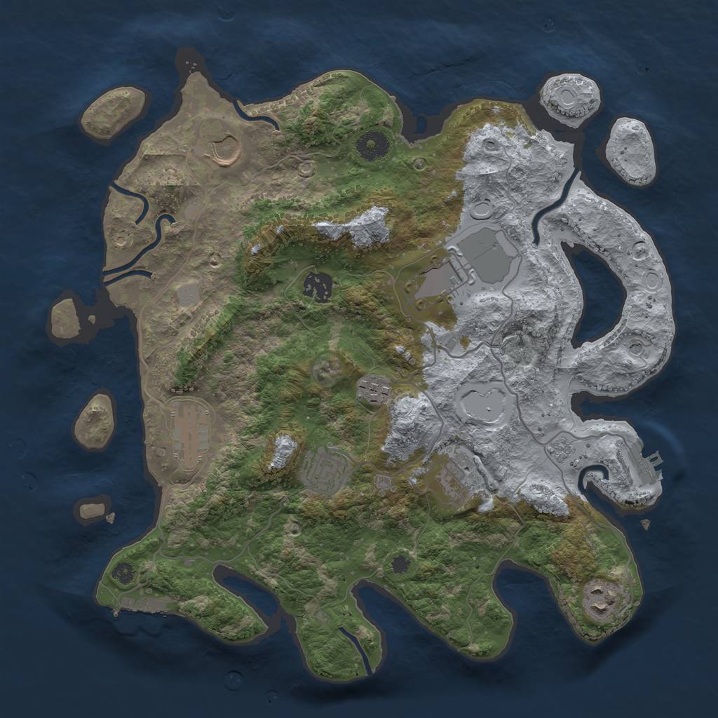 Rust Map: Procedural Map, Size: 3500, Seed: 17586259, 15 Monuments