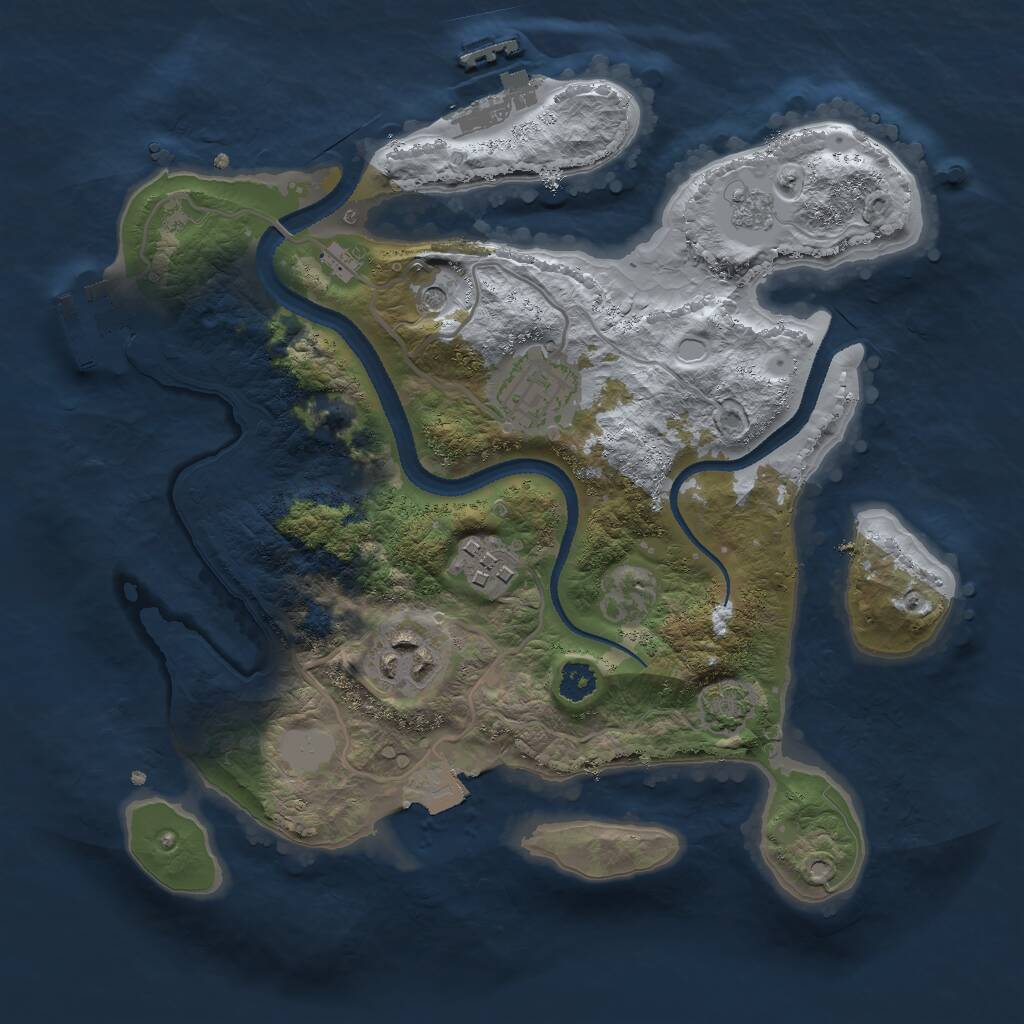 Rust Map: Procedural Map, Size: 2700, Seed: 260430215, 9 Monuments