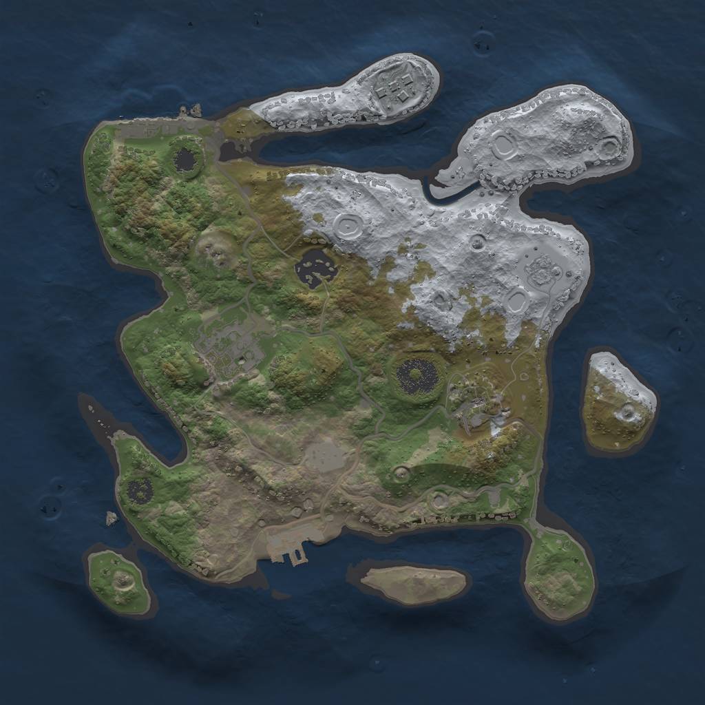 Rust Map: Procedural Map, Size: 2700, Seed: 260430215, 10 Monuments