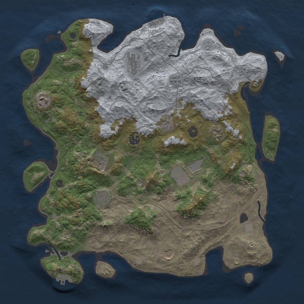 Rust Map: Procedural Map, Size: 4250, Seed: 20323, 17 Monuments