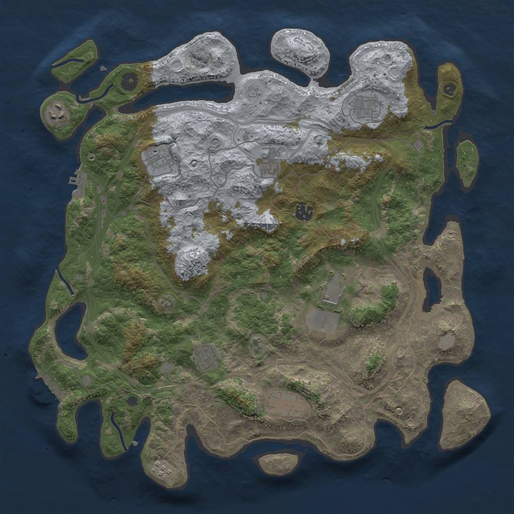 Rust Map: Procedural Map, Size: 4250, Seed: 1014151769, 16 Monuments