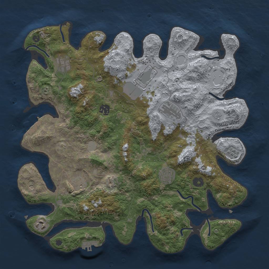 Rust Map: Procedural Map, Size: 3750, Seed: 251562620, 15 Monuments