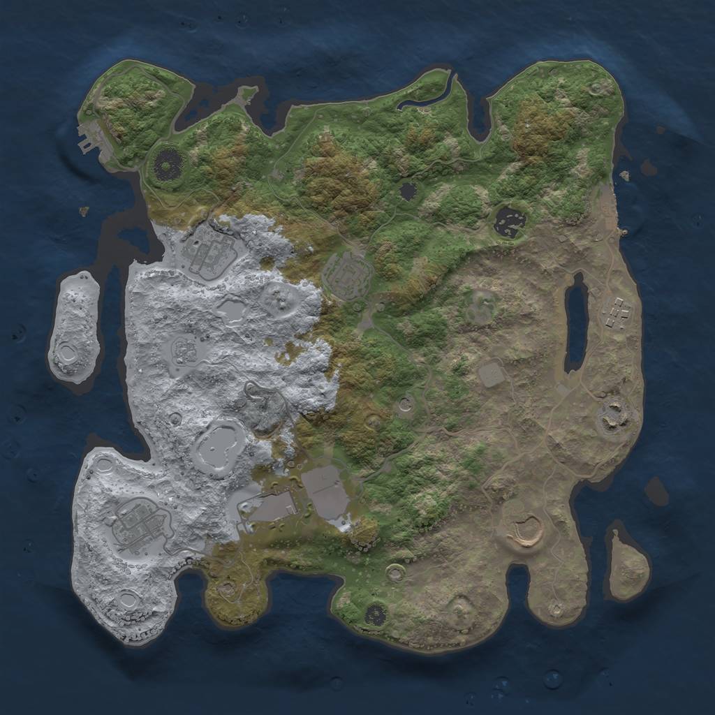 Rust Map: Procedural Map, Size: 3500, Seed: 96363006, 15 Monuments