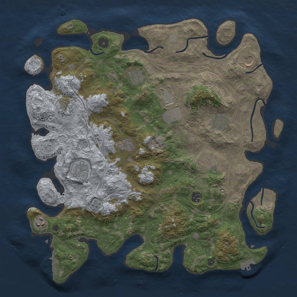 Rust Map: Procedural Map, Size: 4250, Seed: 140319554, 18 Monuments