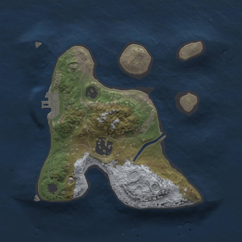 Rust Map: Procedural Map, Size: 2000, Seed: 1472863, 5 Monuments