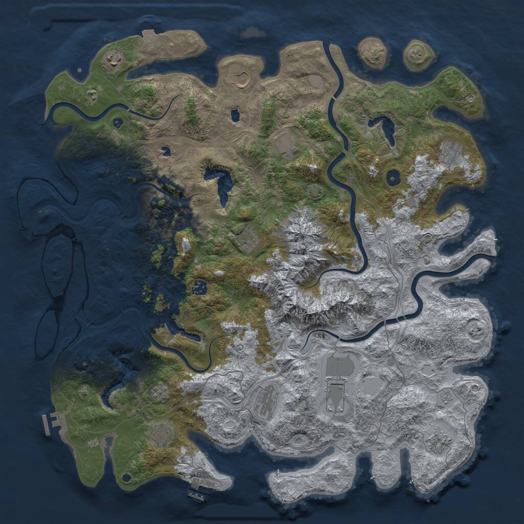 Rust Map: Procedural Map, Size: 5000, Seed: 802813528, 17 Monuments