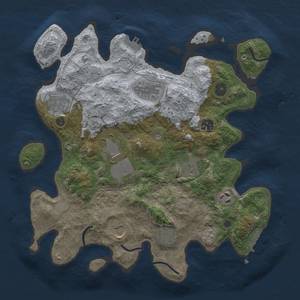 Thumbnail Rust Map: Procedural Map, Size: 3500, Seed: 838954774, 16 Monuments