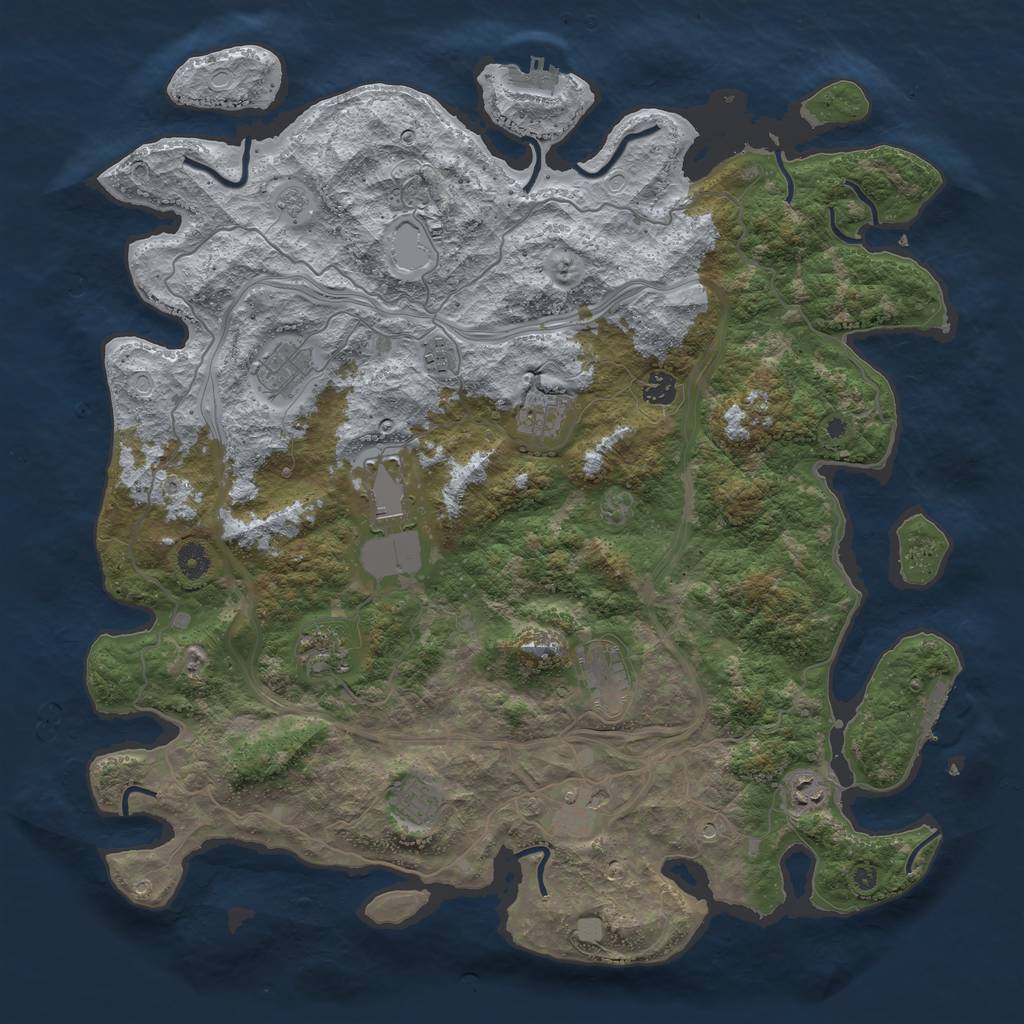 Rust Map: Procedural Map, Size: 4500, Seed: 9189076, 17 Monuments