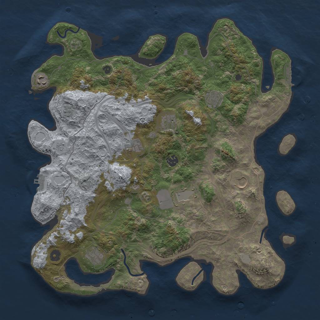 Rust Map: Procedural Map, Size: 4250, Seed: 12964, 16 Monuments