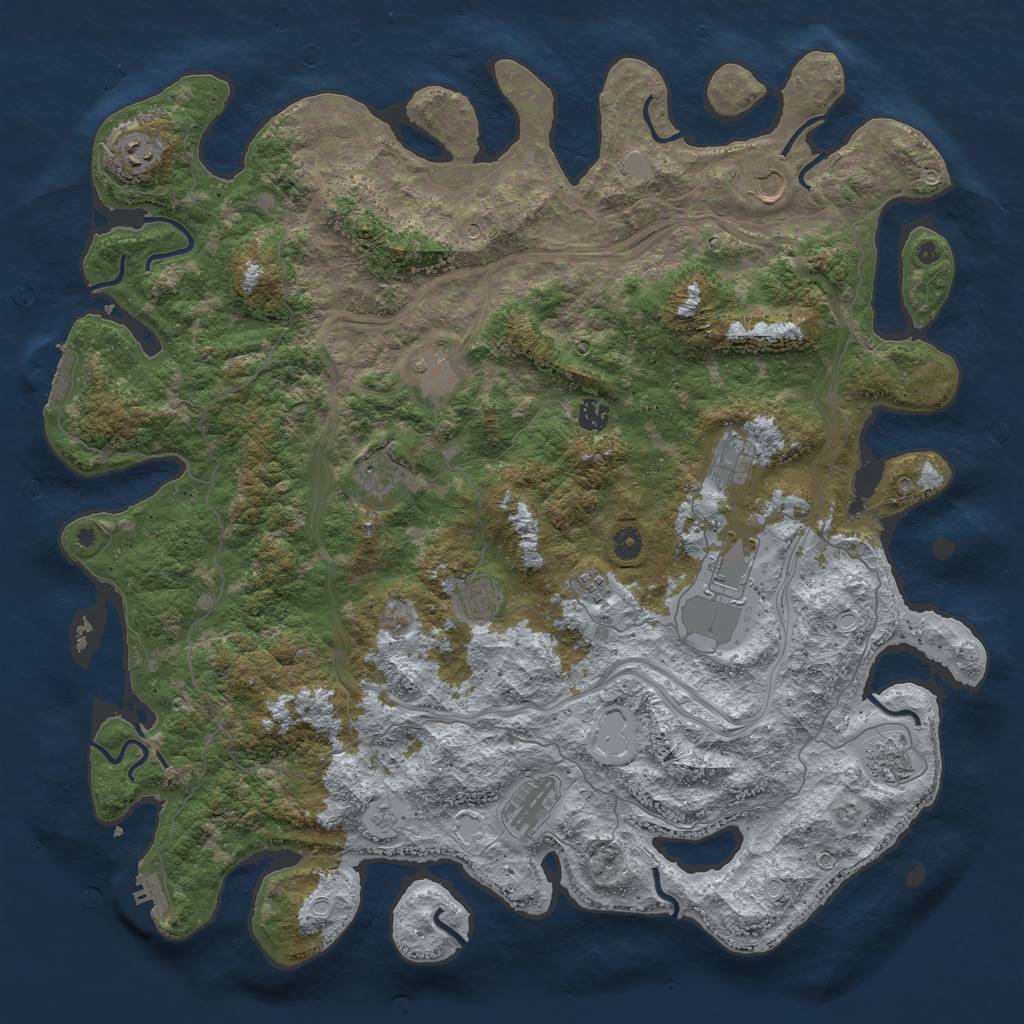 Rust Map: Procedural Map, Size: 4850, Seed: 2032023, 18 Monuments