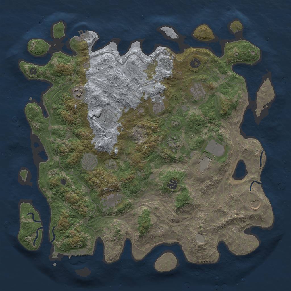 Rust Map: Procedural Map, Size: 4250, Seed: 495638579, 18 Monuments