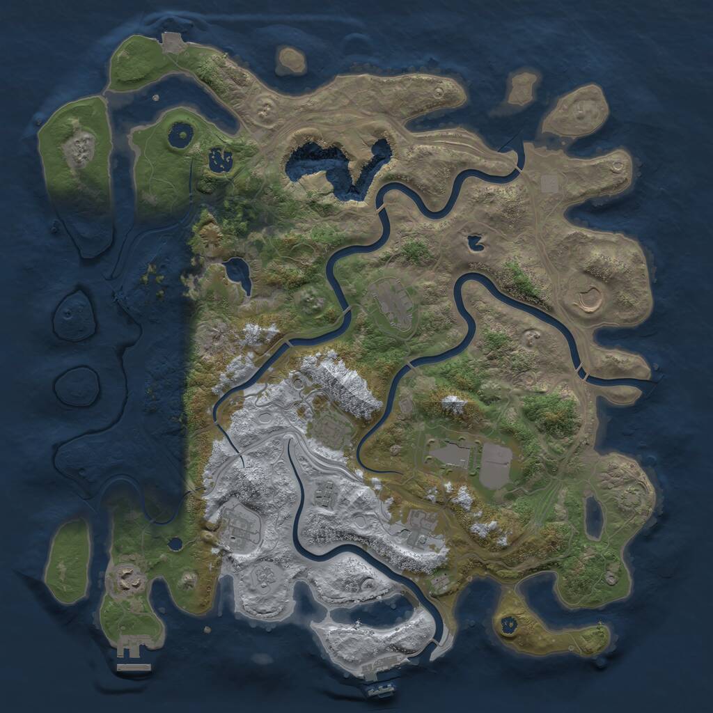 Rust Map: Procedural Map, Size: 4250, Seed: 94366615, 15 Monuments