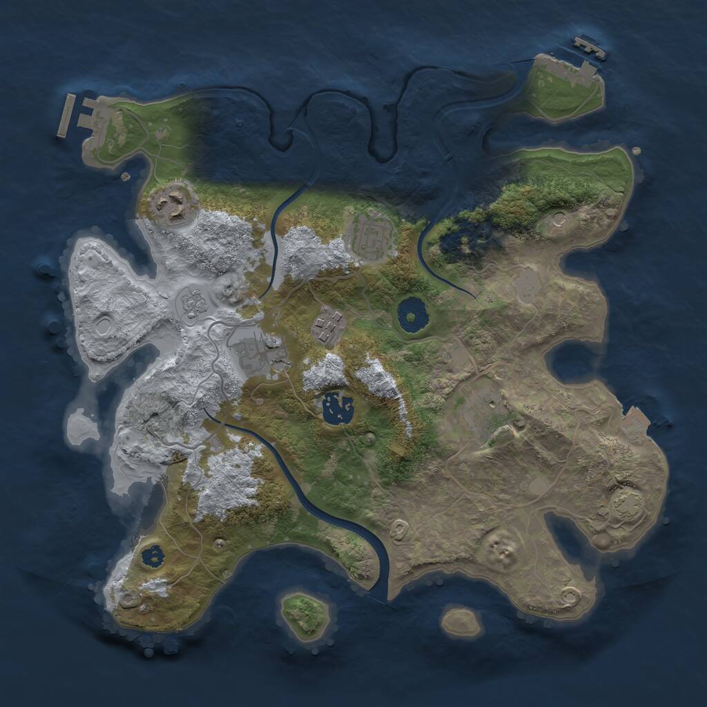 Rust Map: Procedural Map, Size: 3213, Seed: 13131313, 12 Monuments