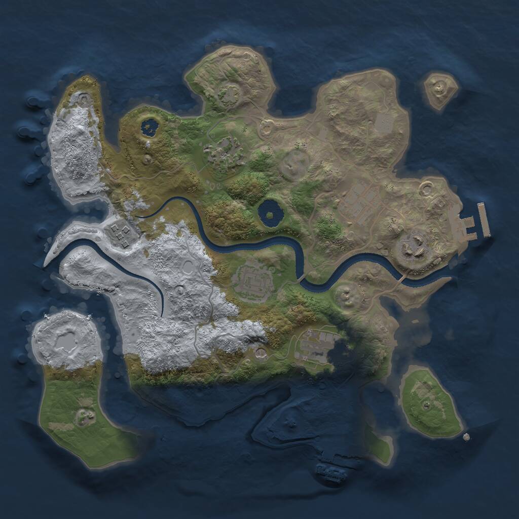 Rust Map: Procedural Map, Size: 3000, Seed: 407850846, 11 Monuments