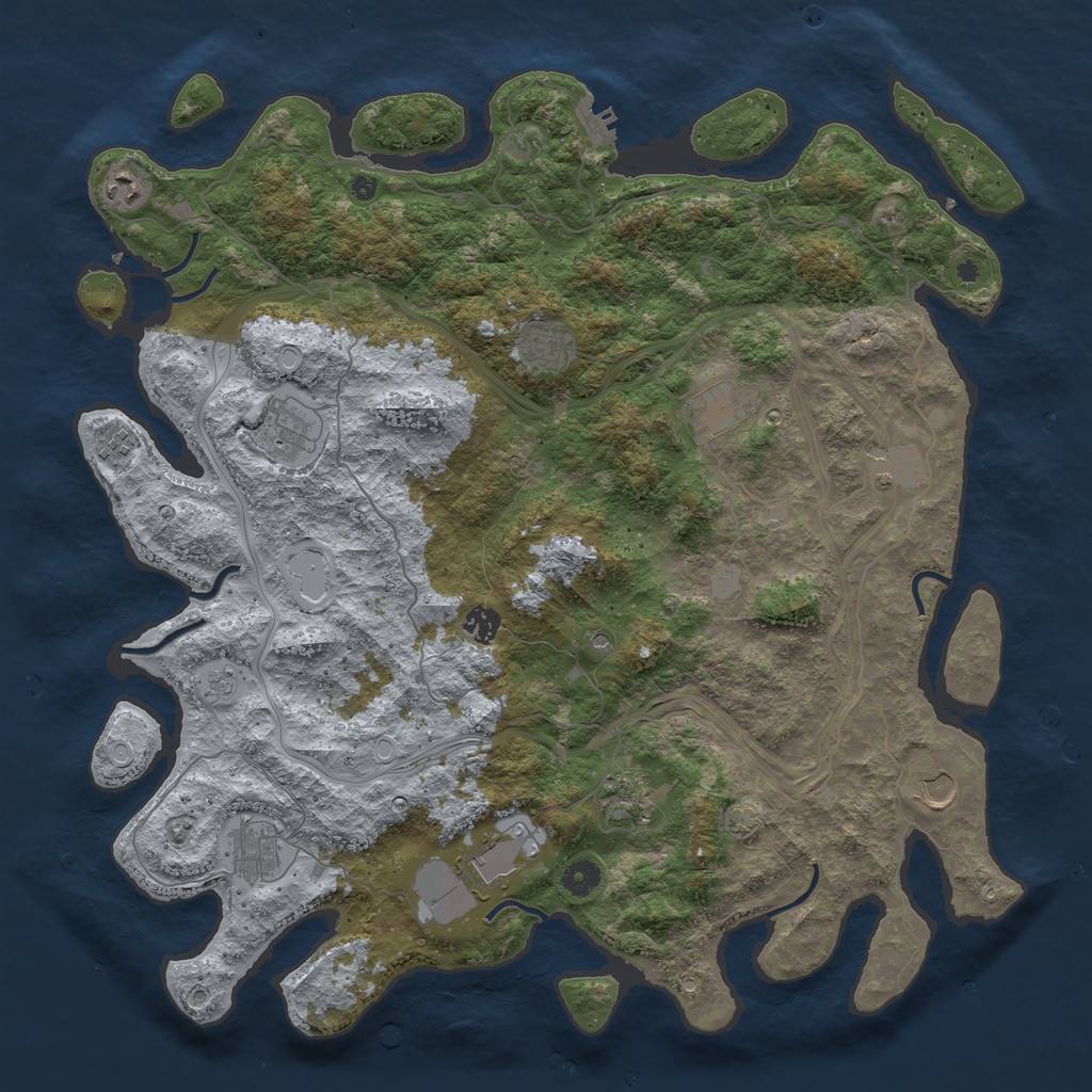 Rust Map: Procedural Map, Size: 4500, Seed: 1649149819, 18 Monuments