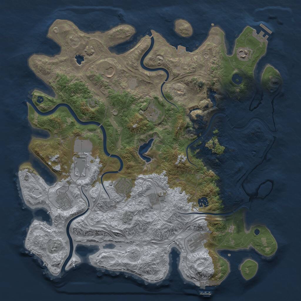 Rust Map: Procedural Map, Size: 4250, Seed: 106172, 16 Monuments