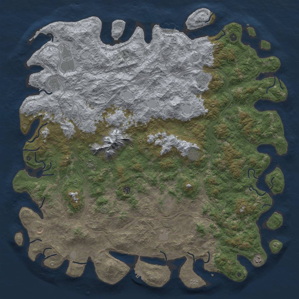 Rust Map: Procedural Map, Size: 6000, Seed: 8092000, 18 Monuments