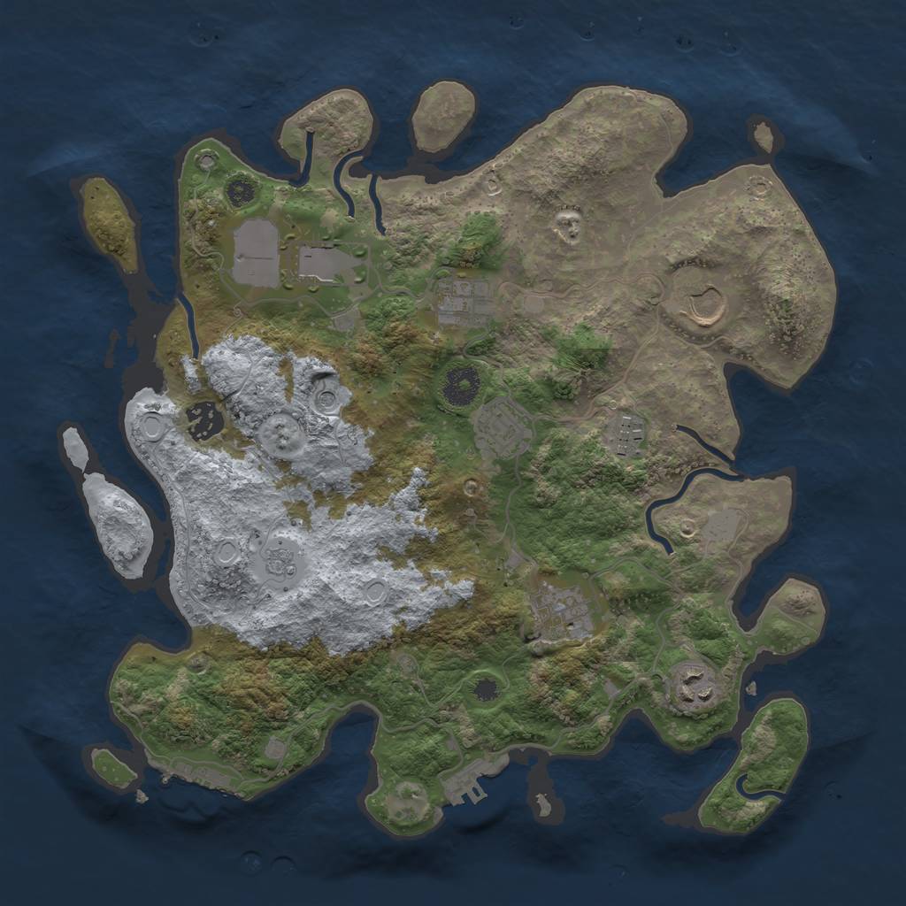 Rust Map: Procedural Map, Size: 3500, Seed: 87777989, 15 Monuments