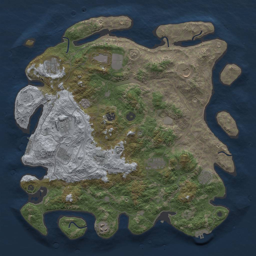 Rust Map: Procedural Map, Size: 4250, Seed: 23408488, 17 Monuments