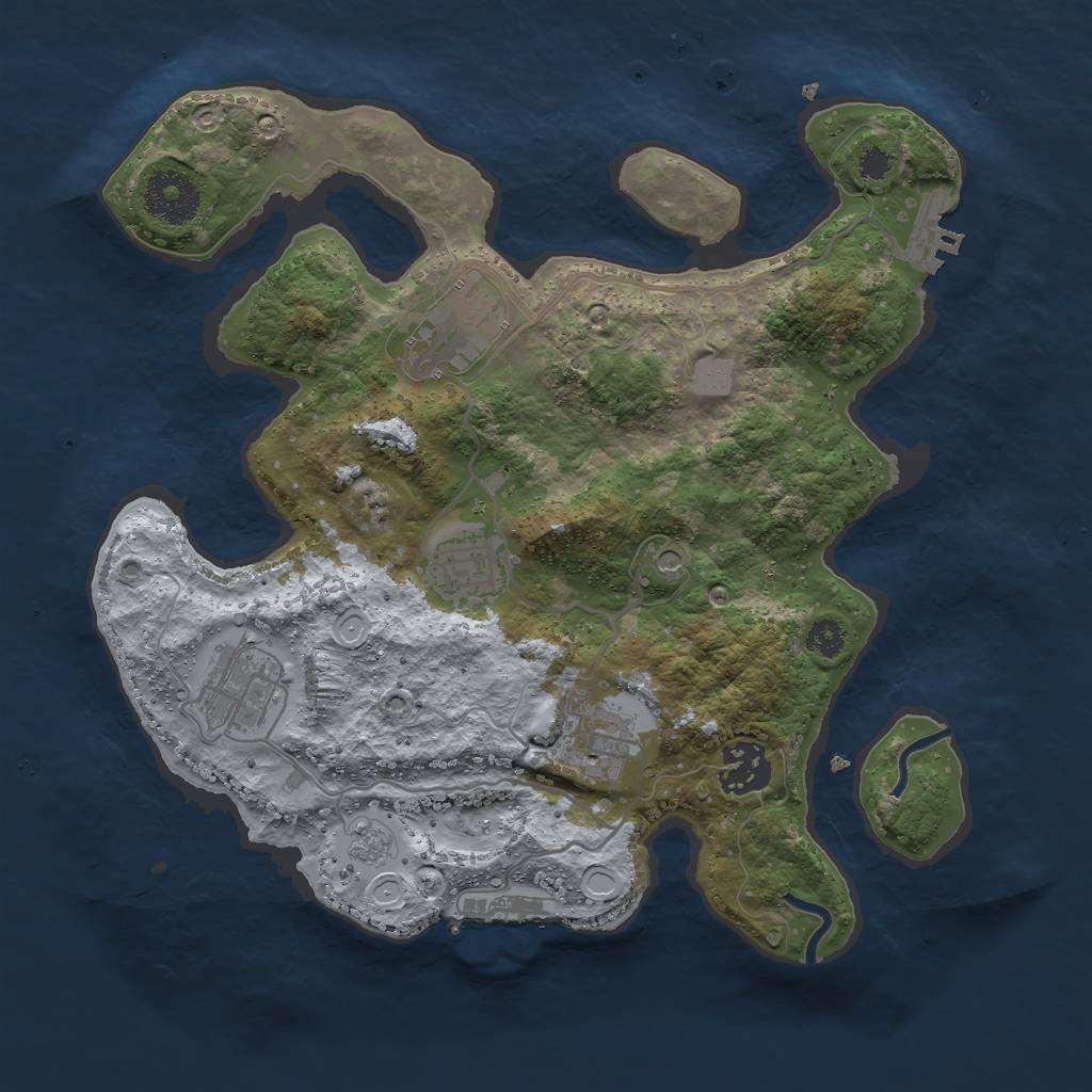 Rust Map: Procedural Map, Size: 3000, Seed: 338206181, 12 Monuments