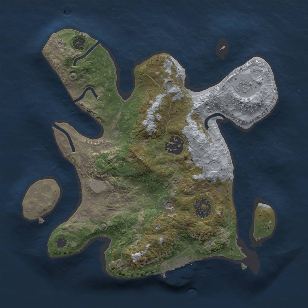 Rust Map: Procedural Map, Size: 2500, Seed: 709169004, 7 Monuments