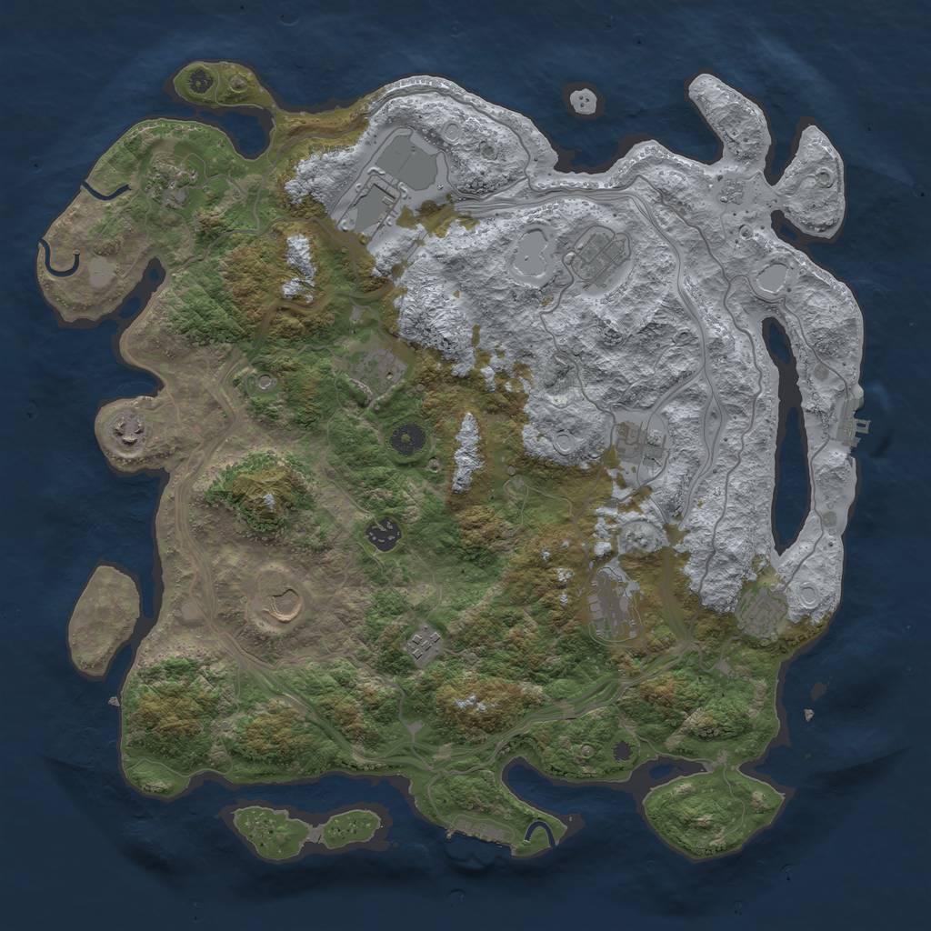 Rust Map: Procedural Map, Size: 4250, Seed: 1167814857, 18 Monuments