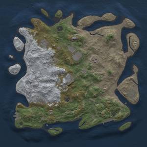 Thumbnail Rust Map: Procedural Map, Size: 4100, Seed: 25412, 16 Monuments