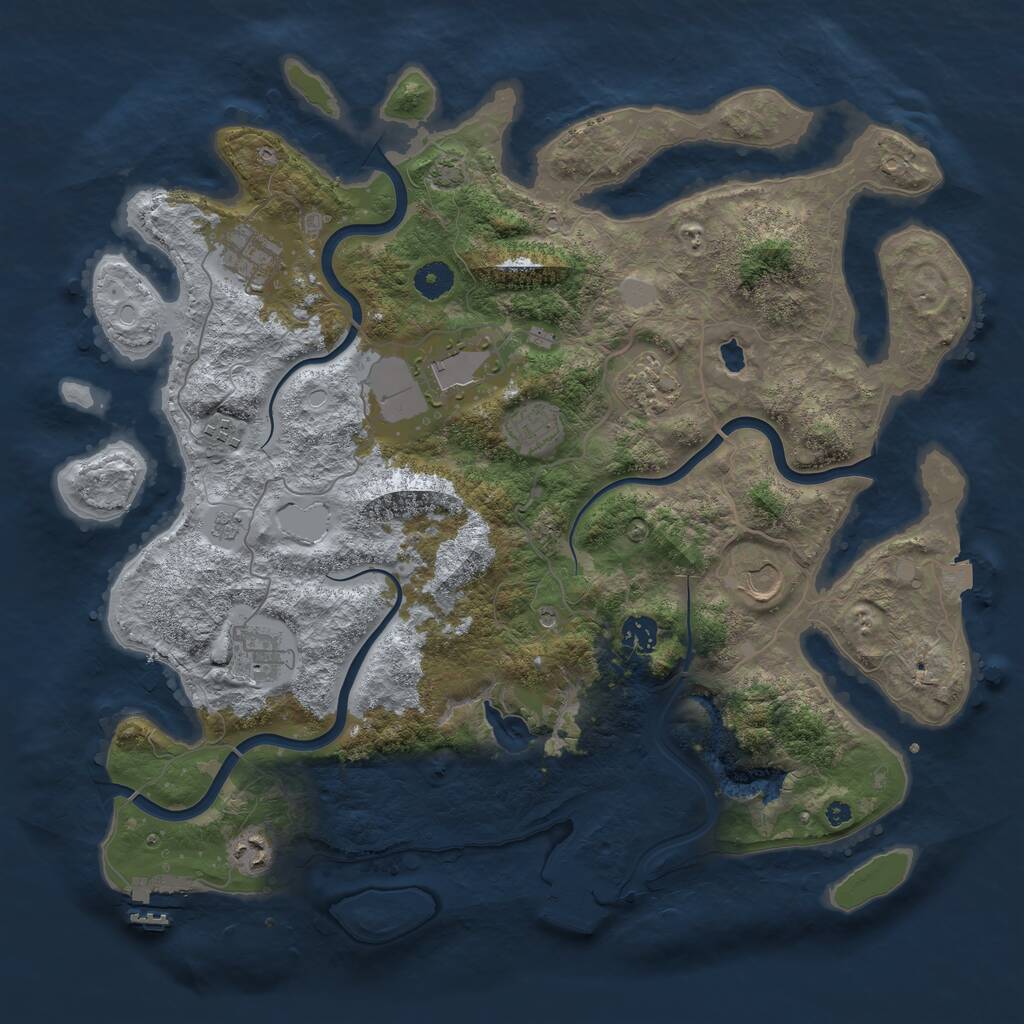 Rust Map: Procedural Map, Size: 4100, Seed: 25412, 15 Monuments